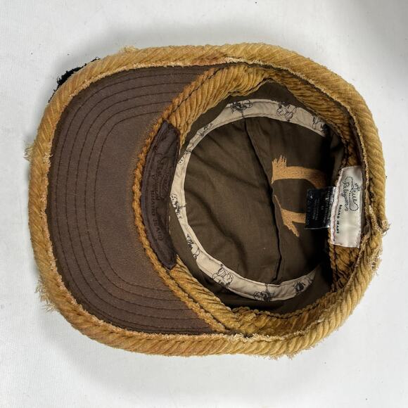 TRUE RELIGION Hat Distressed Corduroy Logo Embroidered TRBJ Trucker Baseball Cap - Picture 11 of 15